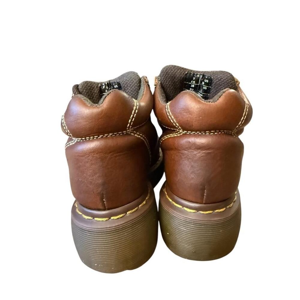Vintage Y2K Dr Martens 8542 Chunky Ankle Boot Brown Leather Women US size 7 - Picture 3 of 6